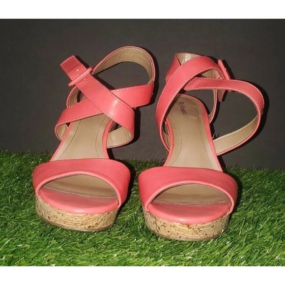 Style & Co, Allexus Open Toe Synthetic Wedge Heel, Coral, Women's Size 7 M - Picture 2 of 10